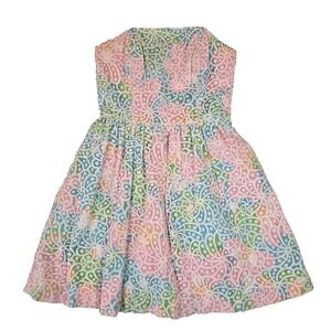 Lilly Pulitzer Size 0 Lottie‎ Salisbury Strapless Dress Pastel Floral Lace Mini
